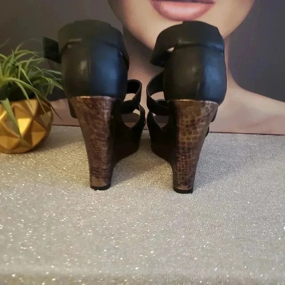 G by Guess Snakeskin Strappy Wedge Sandal - Picture 5 of 9